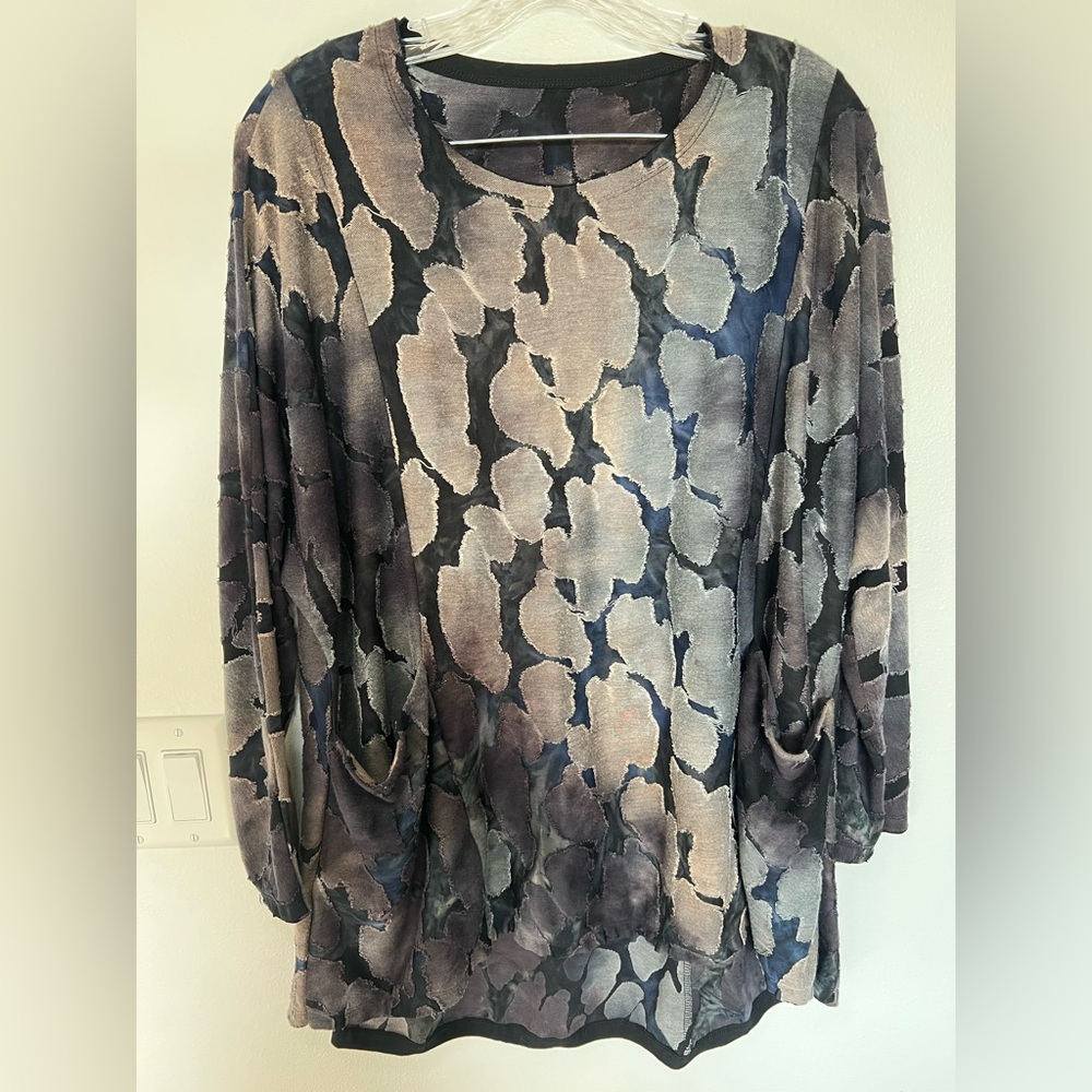 3 Potato Lagenlook Art to Wear Relaxed Top with Pockets